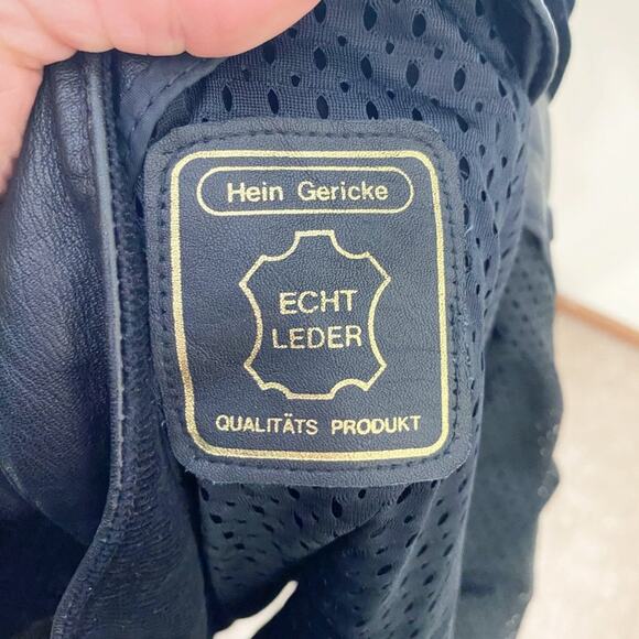 Hein Gericke Back Leather Bomber Jacket Zip Up Women's Size 42 EUC - Picture 8 of 9